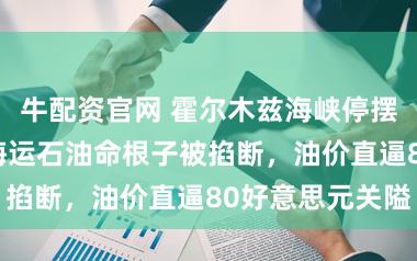 牛配资官网 霍尔木兹海峡停摆！群众30%海运石油命根子被掐断，油价直逼80好意思元关隘