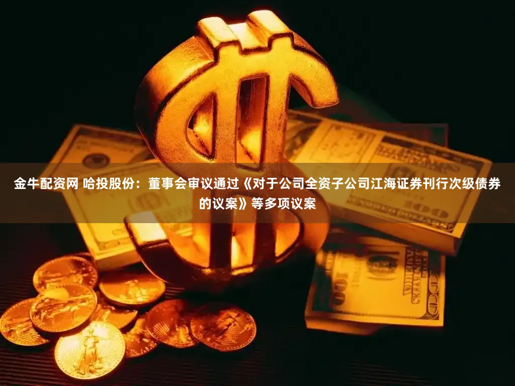 金牛配资网 哈投股份：董事会审议通过《对于公司全资子公司江海证券刊行次级债券的议案》等多项议案